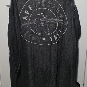 Men's Affliction Live Fast Long Sleeve Distressed Thermal 2XX